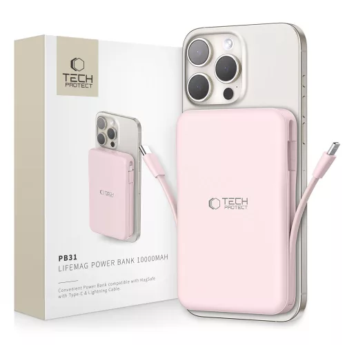 TECH-PROTECT PB31 LIFEMAG MAGSAFE POWER BANK 10000MAH PINK