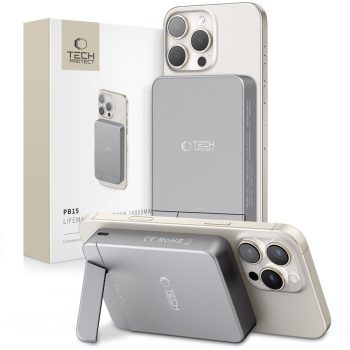   TECH-PROTECT PB15 LIFEMAG MAGSAFE POWER BANK 10000MAH, sötétszürke