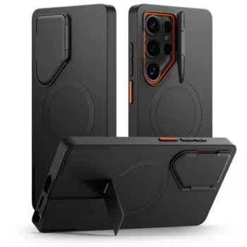   TECH PROTECT KEVLAR AURA MAGSAFE GALAXY S25 ULTRA tok, fekete-narancs