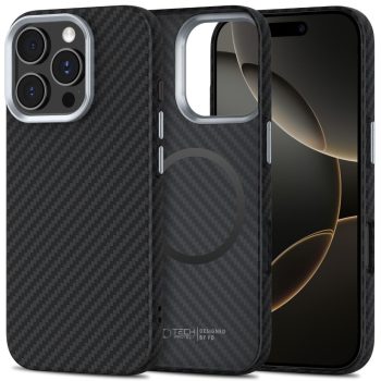   TECH-PROTECT ION CARBON MAGSAFE IPHONE 16 PRO MAX tok, fekete-ezüst