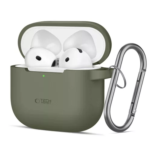 TECH-PROTECT SILICONE HOOK APPLE AIRPODS 4 OLIVE tok, zöld