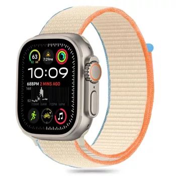   TECH-PROTECT NYLON APPLE WATCH 6/ 7/ 8/ 9/ 10/ SE/ ULTRA 1/ 2 (44/ 45/ 46/ 49 MM) óraszíj, krém