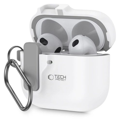 Tech-Protect Slim Hook Case AirPods 4 tok, fehér