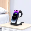 TECH-PROTECT QI15W-A36 3IN1 WIRELESS CHARGER FOR APPLE vezeték nélküli asztali töltő, fekete
