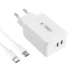 TECH-PROTECT NC45W-GAN 2-PORT hálózati töltő PD45W + TYPE-C kábel, fehér