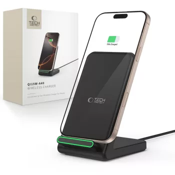 TECH-PROTECT QI15W-A40 vezeték nélküli töltő, fekete