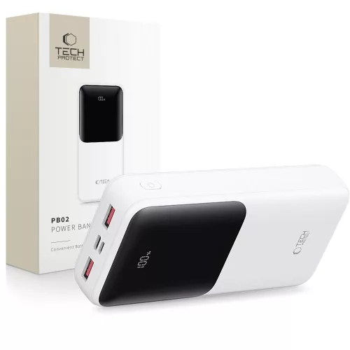 TECH-PROTECT PB02 POWER BANK 20000MAH 22.5W, fehér