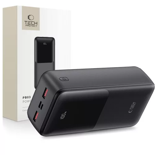 TECH-PROTECT PB03 POWER BANK 30000MAH 22.5W, fekete