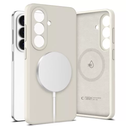 Tech-Protect Silicone MagSafe Case Samsung Galaxy S26 tok, bézs