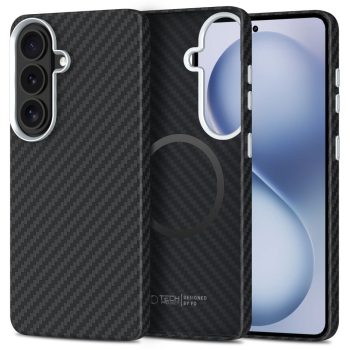   Tech-Protect Ion Carbon MagSafe Case Samsung Galaxy S26 tok, fekete-ezüst