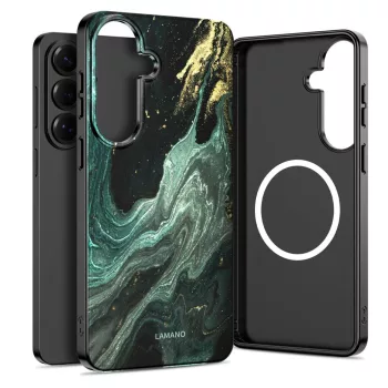   Tech-Protect Lamano MagSafe Case Samsung Galaxy A57 5G tok, fekete-zöld
