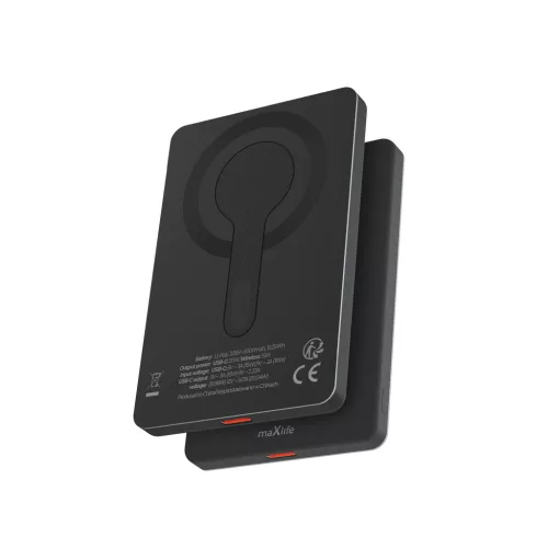 Maxlife Magsafe Power Bank (MXPB-05) 20W, PD, 5000 mAh, fekete