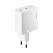 Forever TC-06-65CC GaN PD QC hálózati töltő 2x USB-C 65W, fehér