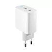 Forever TC-06-65CC GaN PD QC hálózati töltő 2x USB-C 65W, fehér