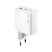 Forever TC-06-65CC GaN PD QC hálózati töltő 2x USB-C 65W, fehér