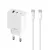 Maxlife MXTC-06-20AC PD QC hálózati töltő 1x USB-C 1x USB 20W, fehér + USB-C - USB-C kábel 20W