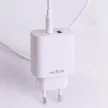 Maxlife MXTC-06-20AC PD QC hálózati töltő 1x USB-C 1x USB 20W, fehér + USB-C - USB-C kábel 20W