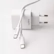 Maxlife MXTC-06-20AC PD QC hálózati töltő 1x USB-C 1x USB 20W, fehér + USB-C - USB-C kábel 20W