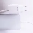 Maxlife MXTC-06-20AC PD QC hálózati töltő 1x USB-C 1x USB 20W, fehér + USB-C - USB-C kábel 20W
