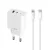 Maxlife MXTC-06-20AC PD QC hálózati töltő 1x USB-C 1x USB 20W, fehér + USB-C - Lightning kábel 20W