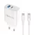 Forever TC-07-30AC PD QC hálózati töltő 1x USB-C 1x USB 30W, fehér + USB-C - USB-C kábel 60W