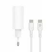 Forever TC-07-30AC PD QC hálózati töltő 1x USB-C 1x USB 30W, fehér + USB-C - USB-C kábel 60W