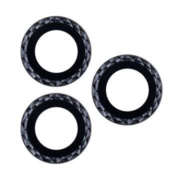   Set of lens glasses kameravédő üvegfólia iPhone 12 Pro Max 6,7", fekete rhombus (3 db)