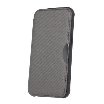   Smart Carbon Case oldalra nyíló tok iPhone 15 Pro 6,1", ezüst