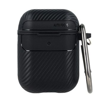 Carbon case Airpods / Airpods 2 tok, fekete