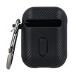 Carbon case Airpods / Airpods 2 tok, fekete