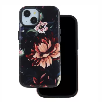   Decor case hátlap, tok iPhone 14 Pro 6,1" Peony, mintás