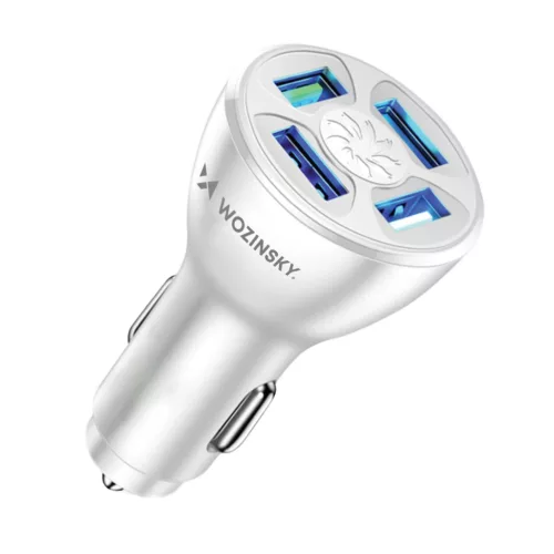 Wozinsky WCCAW 50W 4x USB-A QC autós töltő, fehér
