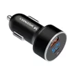 Wozinsky WDCCAC USB-C USB-A 36W autós töltő, fekete