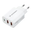 Wozinsky CWCUCW 30W USB-C / 2 x USB-A hálózati töltő, fehér