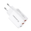 Wozinsky CWCUCW 30W USB-C / 2 x USB-A hálózati töltő, fehér