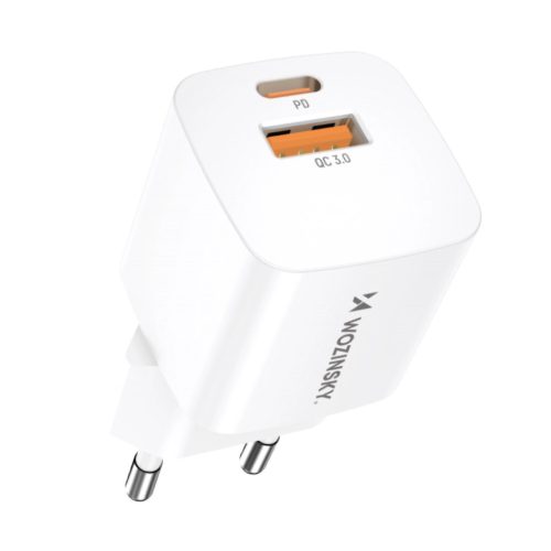 Wozinsky CMWCW 20W USB-C / USB-A hálózati töltő, fehér