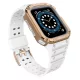 Protect óraszíj Band tok óraszíj Apple Watch 7/SE (41/40/38mm) tok Armor Watch Cover, fehér
