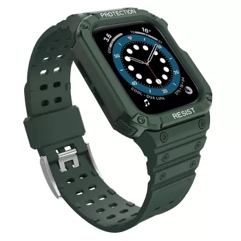   Protect óraszíj Band tok óraszíj Apple Watch 7/SE (41/40/38mm) tok Armor Watch Cover, zöld
