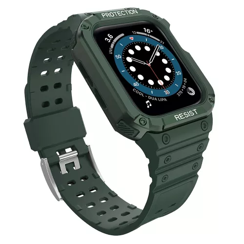 Protect óraszíj Band tok óraszíj Apple Watch 7/SE (41/40/38mm) tok Armor Watch Cover, zöld