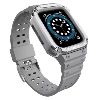   Protect óraszíj Band tok óraszíj Apple Watch 7/SE (41/40/38mm) tok Armor Watch Cover, szürke