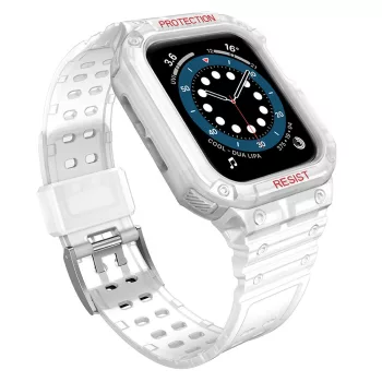   Protect óraszíj Band tok óraszíj Apple Watch 7/SE (41/40/38mm) tok Armor Watch Cover, fehér