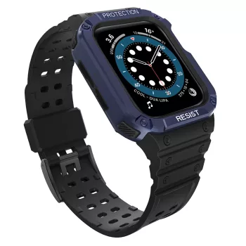   Protect óraszíj Band tok óraszíj Apple Watch 7/SE (41/40/38mm) tok Armor Watch Cover, fekete