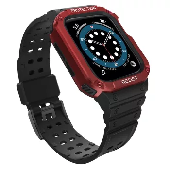   Protect óraszíj Band tok óraszíj Apple Watch 7/SE (41/40/38mm) tok Armor Watch Cover, fekete