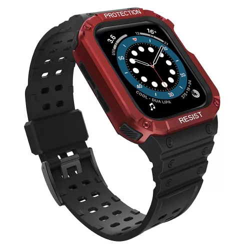 Protect óraszíj Band tok óraszíj Apple Watch 7/SE (41/40/38mm) tok Armor Watch Cover, fekete