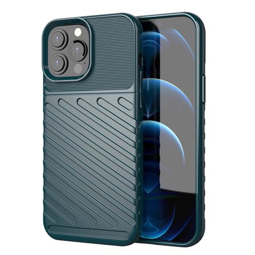 Thunder Case Flexible Tough Rugged Cover TPU Case iPhone 13 Pro Max tok, zöld