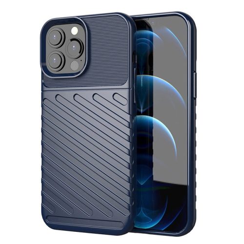 Thunder Case Flexible Tough Rugged Cover TPU Case iPhone 13 Pro Max tok, kék