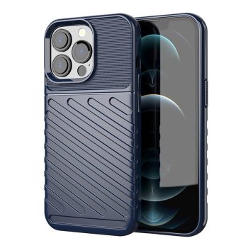   Thunder Case Flexible Tough Rugged Cover TPU Case iPhone 13 Pro tok, kék