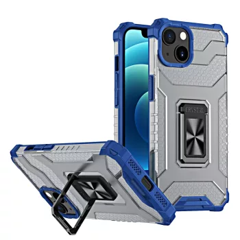   Crystal Ring Case Kickstand Tough Rugged Cover iPhone 13 mini tok, kék