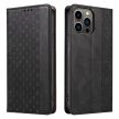 Magnet Strap Case Case iPhone 13 Pro Max Pouch Wallet + Mini Lanyard Pendant tok, fekete