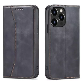   Magnet Fancy Case case iPhone 14 Plus flip cover wallet stand tok, fekete